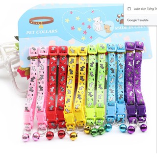Vòng lục lạc chó mèo dây đeo cổ - phụ kiện chó mèo - size 1CM* (20-31 cm) nhiều hoa văn