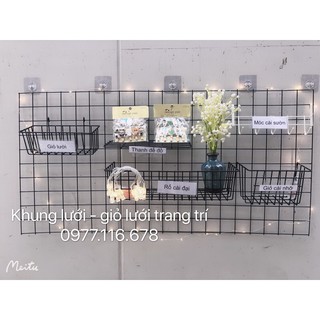 [COMBO] KHUNG LƯỚI 50.100 KÈM GIỎ LƯỚI CÁC CỠ VÀ PHU KIỆN TRANG TRÍ