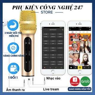Bộ Micro c11livestream, hát karaoke chuyên nghiệp mới, đầy đủ phụk iện tai nghe, cáp sạc, dây livestream loại sịn