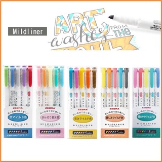 Bút đánh dấu 2 đầu highlight Zebra Mildliner, Set 5 bút ( Hành chính hãng)