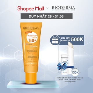 Kem chống nắng giảm bóng nhờn cho mọi loại da Bioderma Photoderm MAX Aquafluide SPF 50+-40ml (Màu da Tự Nhiên)