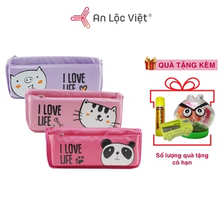 Bóp ví đựng viết I Love Life, chất liệu vải 6207 dùng cho học sinh