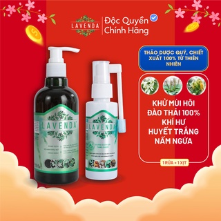 Combo khử Nấm ngứa, Khử mùi hôi, khí hư, Huyết trắng (1 xịt Lavenda 60 ml + 1 rửa Lavenda 275ml)