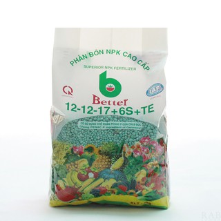 Phân bón Better NPK cao cấp, NPK 12-12-17-6S+TE, nguyên liệu ngoại nhập, trọng lượng 1kg