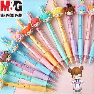 Bút chì bấm M&amp;G 0.5mm nhựa trong hoạt hình chipi (giao màu ngẫu nhiên) - AMPQ0309