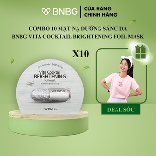 Combo 10 mặt nạ sáng da BNBG Vita Cocktail Brightening Foil Mask 30mlx10