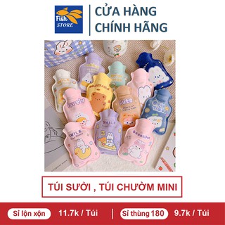 (Có Bán Sỉ) Túi sưởi mini bọc nhung nỉ mịn họa tiết hoạt hình đáng yêu kích thước 11*16.5cm