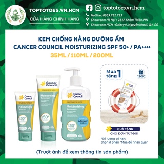 Kem chống nắng Dưỡng ẩm Cancer Council Moisturizing SPF 50+/ PA ++++
