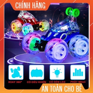ĐỒ CHƠI Ô TÔ ĐIỀU KHIỂN TỪ XA PHÁT NHẠC NHÀO LỘN XOAY 360 ĐỘ