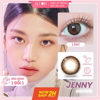 Lens 1 ngày Ann365 JENNY BROWN áp tròng 14,0mm, nâu tự nhiên Hàn Quốc, siêu êm đeo cả ngày