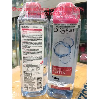 [ chính hãng 100%] nước tẩy trang L'OREAL nắp màu hồng dành cho da khô và da thường 400ml