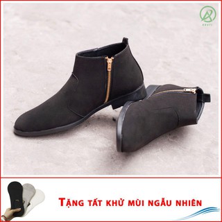 Chealsea Boot Da Lộn Nam AROTI Giày Cao Cổ Chất Đẹp Cao Cấp,Đế Khâu Siêu Bền, Tăng Chiều Cao 3cm  Đủ size CB521-BUD( T))