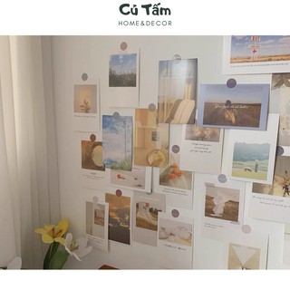 30 Tấm Postcard Dán Tường, Chụp Ảnh Phong Cách Retro kèm miếng dán - cutam.homedecor