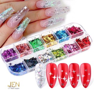 Sequin kim tuyến hình tia sáng-phụ kiện nail móng