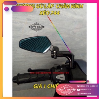 Gương Gù Chân Xéo Kiểu 744 Lắp Chân Gương Cho Xe Máy