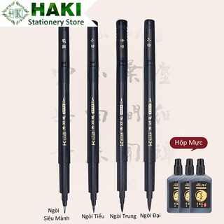 Bút brush pen viết calligraphy HAKI, bút viết thư pháp có thể đổ thêm mực B47
