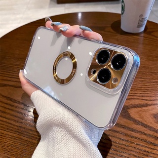 Ốp Điện Thoại Cứng Trong Suốt Mạ Viền Sang Trọng Dành Cho iPhone 11 12 13 Pro Max 12 13 mini