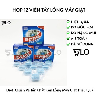 Hộp 12 Viên Tẩy Vệ Sinh Lồng Máy Giặt Diệt Khuẩn Và Tẩy Chất Cặn Lồng Máy Giặt Hiệu Quả
