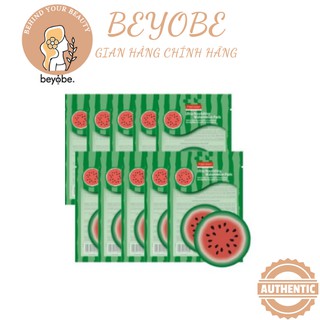 [KOREA-  SẴN GIÁ SALE] 1 GÓI 10 MIẾNG MẶT NẠ CẤP ẨM DỊU DA CHIẾT XUẤT DƯA HẤU + KEM CHỐNG LÃO , KEM LÀM TRẮNG DA