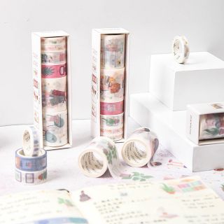 Set 6 cuộn băng dính washi tape trang trí sổ