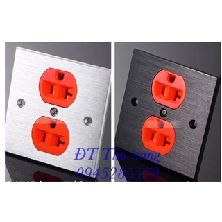 Ổ cắm audio chuẩn mỹ + mặt nhôm phay (ảnh thật)