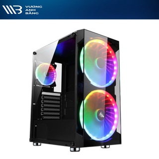 Thùng máy tính, Case Vision FA-405 Gaming (Có sẵn 2 Fan 20cm LED RGB và 1 Fan 12cm LED RGB, Mặt trước kính cường lực)