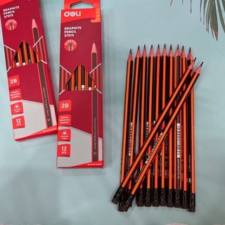 Viết chì 2B deli có gôm (1 hộp 12 cây) 37013