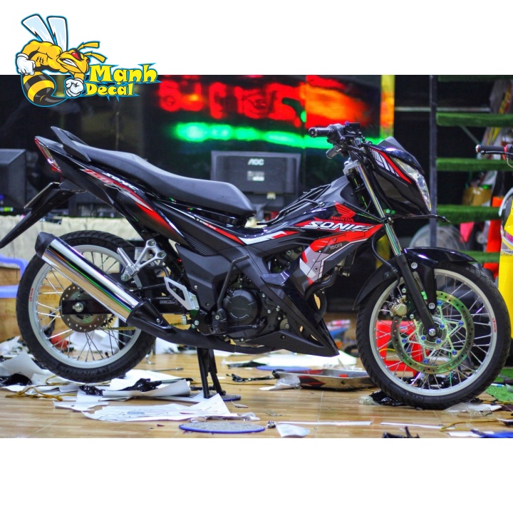 Ten rời xe sonic 150 đỏ đen v5