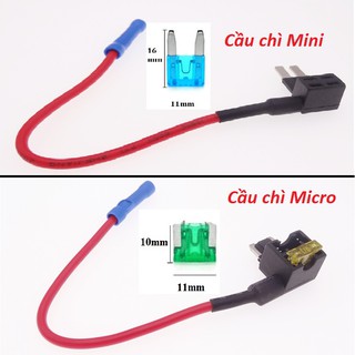 Dây nối cầu chì ô tô, dây cầu chì cắm thêm (tặng kèm cầu chì 10A)