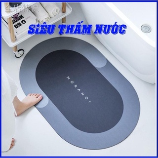 Thảm Chùi Chân Siêu Mềm, Siêu Thấm Hút đế Silicon Chống Trơn Trượt