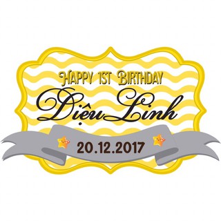 Banner Treo Tường, Chibi Kèm Bảng Tên Sinh Nhật Cỡ 30x40cm