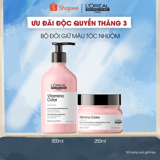 [Mã COSPPD03 giảm 10% đơn 600k] Combo gội và mặt nạ giữ màu tóc nhuộm Serie Expert Vitamino Color