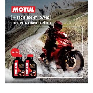 2 Chai Nhớt Motul H-tech 10W40 Tổng Hợp Cho Xe Số Và Côn Tay Thể Thao