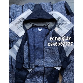 Áo Khoác Len Bé Trai Hoodie Xanh Navy ON