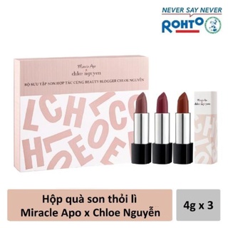 Hộp quà son thỏi Miracle Apo x Chloe Nguyễn Holiday Collection Lipstick 4g x 3
