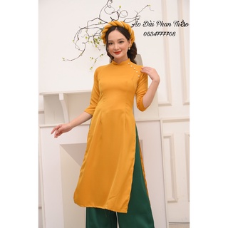 [ MẪU HOT ]Áo dài cách tân tết các màu trơn lụa cao cấp mã TH54
