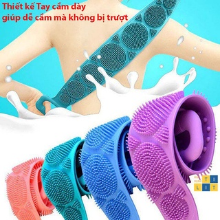 Dây Tắm, Cọ Tắm, Đai tắm Chà Lưng, có gai bằng gel silicon mềm, Massage thư giãn ( GH màu ngẫu nhiên )[CHÀ LƯNG]