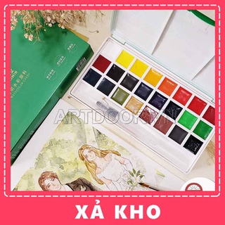 [ARTDOOR] Bộ màu nước Nén OWIN 18 màu kèm cọ (hộp nhựa)