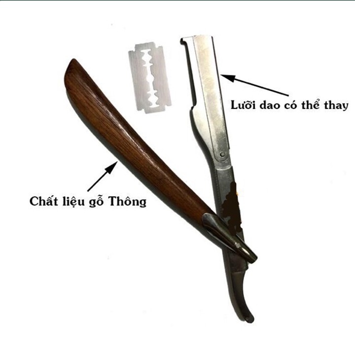 dao cạo mặt cán gỗ