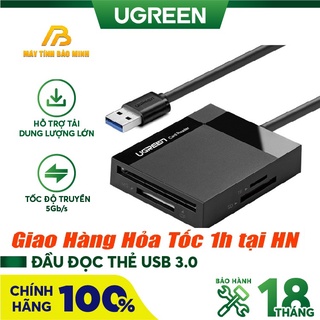 Đầu Đọc Thẻ Nhớ 3.0 hỗ trợ thẻ TF/SD/CF/MS dài 1m UGREEN 30231 - Hàng Chính Hãng