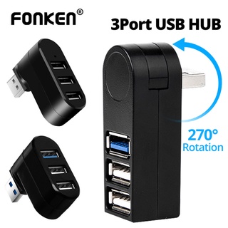 Hub chuyển đổi chia truyền dữ liệu FONKEN 3 cổng USB 3.0 tốc độ cao xoay được mini phổ biến cho Macbook Pro máy tính