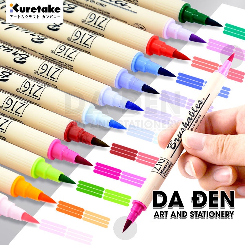 [DA ĐEN] P2-Bút Kuretake Zig Brushables 2 Đầu