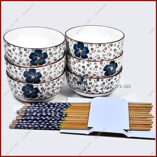 BỘ 6 CHÉN SỨ MỸ THUẬT SANG TRỌNG KÈM ĐŨA - 6707