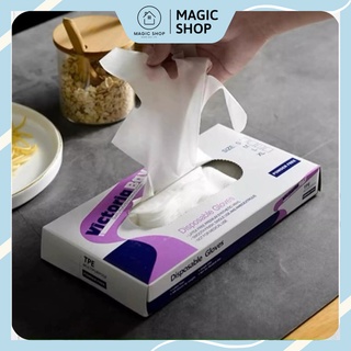 Hộp 100 Găng Tay Cao Su VictoriaBay Làm Bếp - Găng Tay Vệ Sinh Siêu Dai Chất Liệu TPE Không Mùi