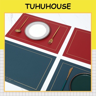Tấm lót bàn ăn 2 mặt chống nước, miếng lót bàn ăn chữ nhật 8 màu sắc - Tuhu's House