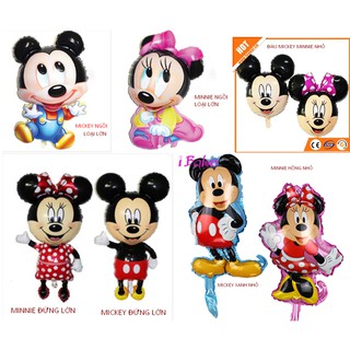 Bong bóng hình size nhỏ 40cm to 70cm MICKEYvàMINNIE trang trí sinh nhật Phụ kiện trang trí sinh nhật happy birthday