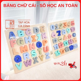 Bảng chữ cái, bảng số học gỗ chính hãng an toàn cho bé