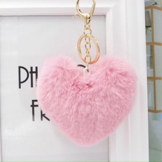Móc khóa cục bông tim