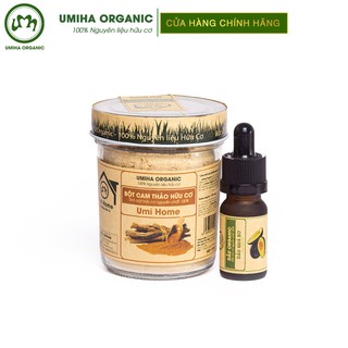Combo tẩy da chết cấp ẩm hữu cơ cho da UMIHA với Dầu Quả Bơ 10ml và Bột Cam Thảo 125g nguyên chất