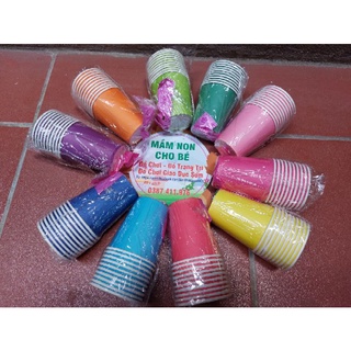 Set 10 cốc giấy màu dùng để trang trí dạy học